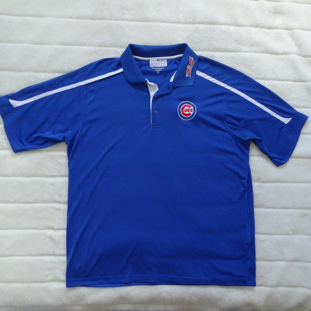 Tri-Mountain MLB Men's Chicago Cubs Polo Shirt XL Blue
